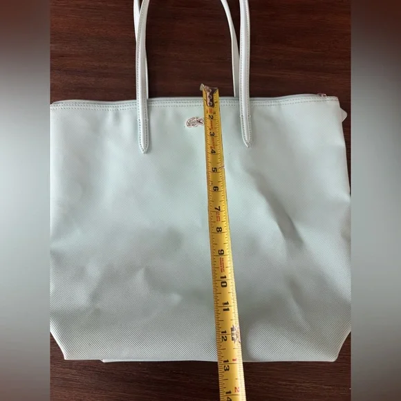Lacoste Blue Tote Bag Minimalist Design Spacious shopper zip closure - Picture 14 of 15